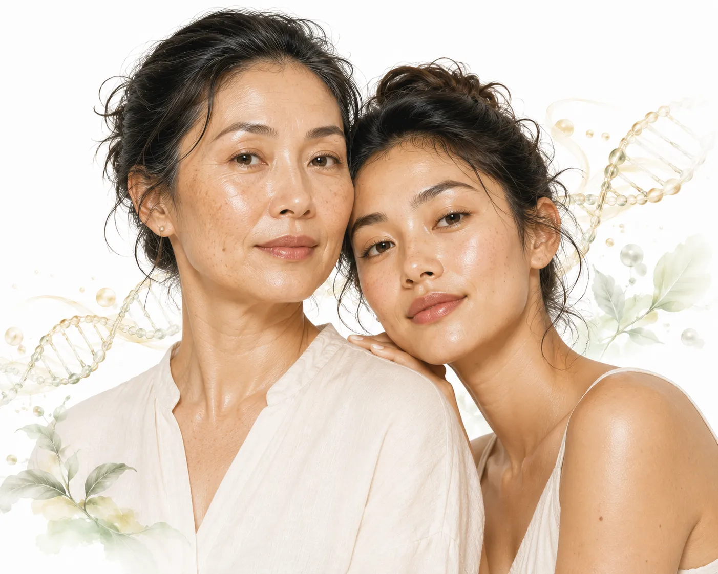 Illustration of a family showing shared and different skin traits