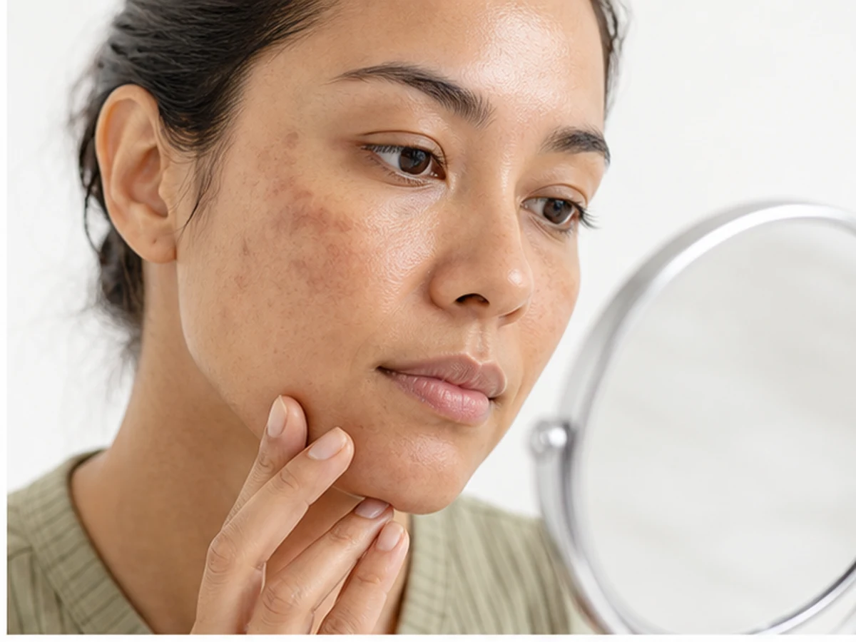 Hyperpigmentation spots with before and after treatment comparison