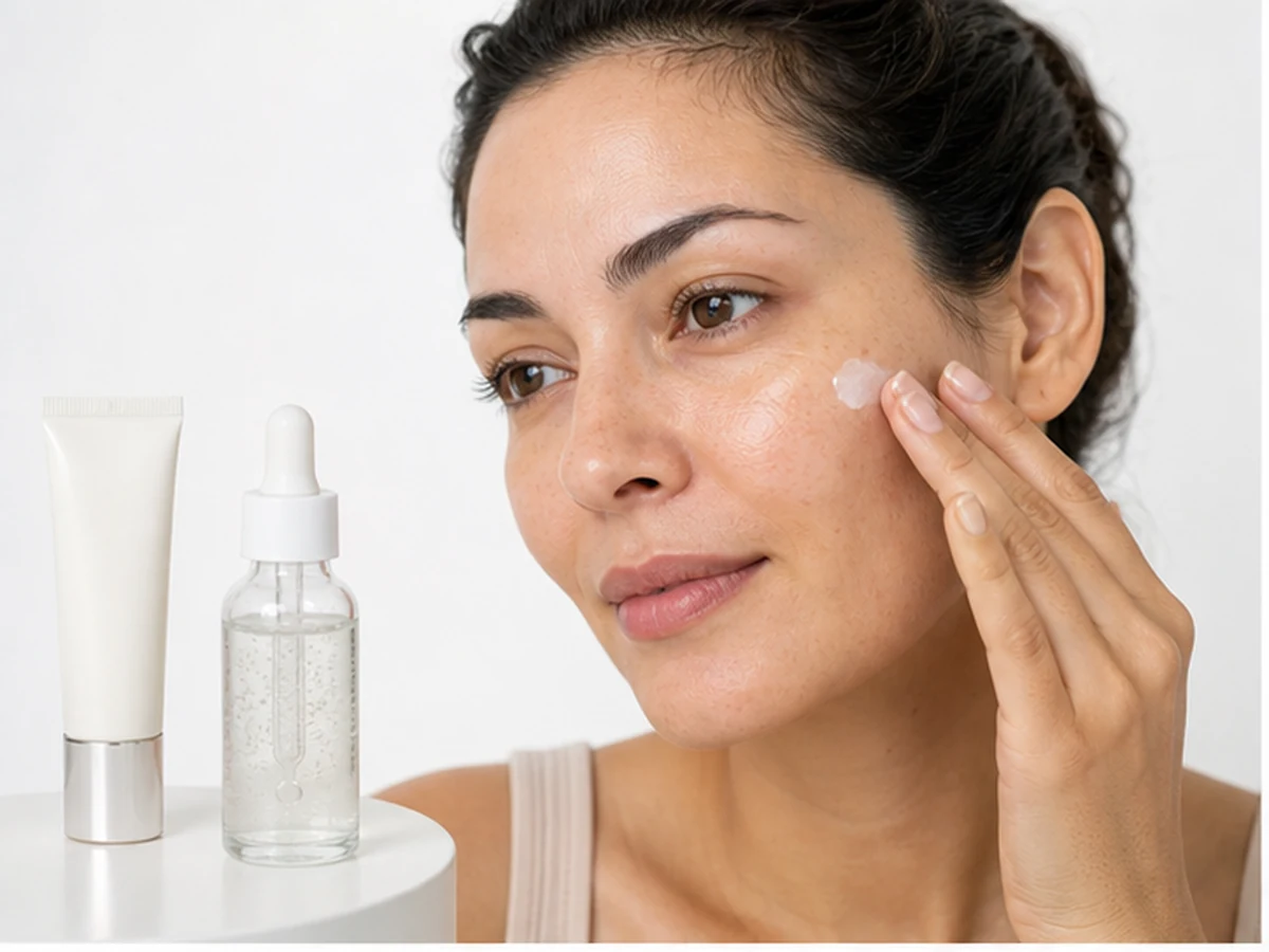 Retinol and niacinamide bottles side by side