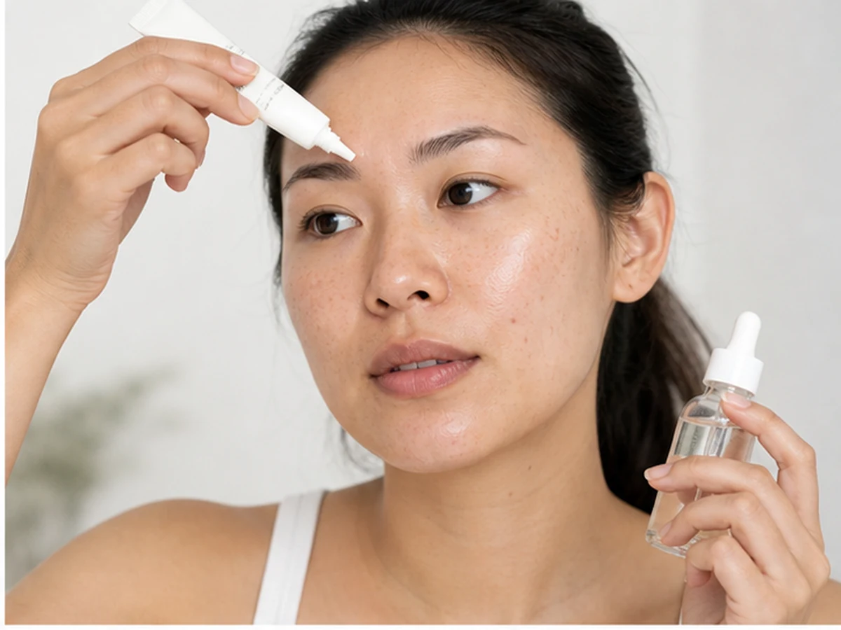 Salicylic acid and niacinamide products side by side