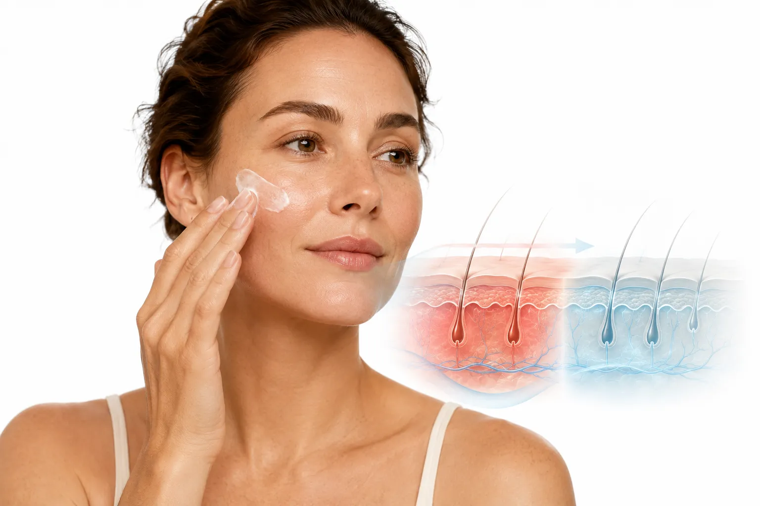 Azelaic acid product beside calm, clear sensitive skin