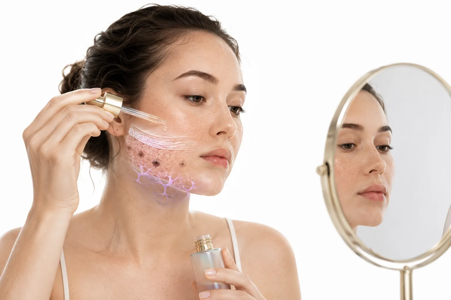 Kojic acid product beside bright, even-toned sensitive skin