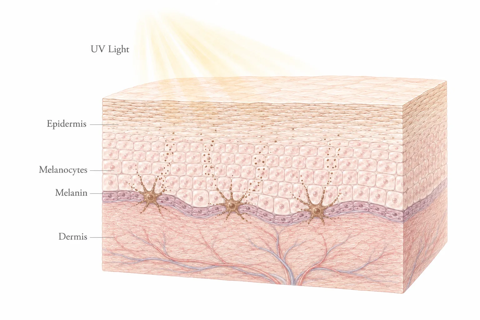 Diagram of the Fitzpatrick scale highlighting Skin Type I
