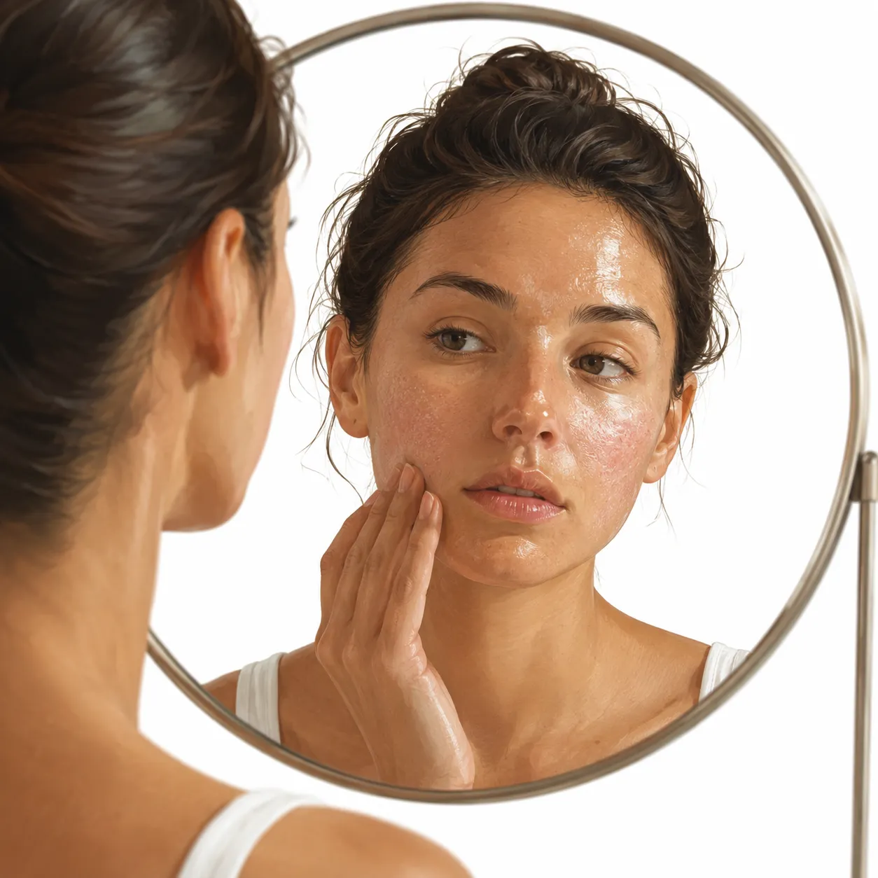 Illustration showing dry and oily areas on the same face
