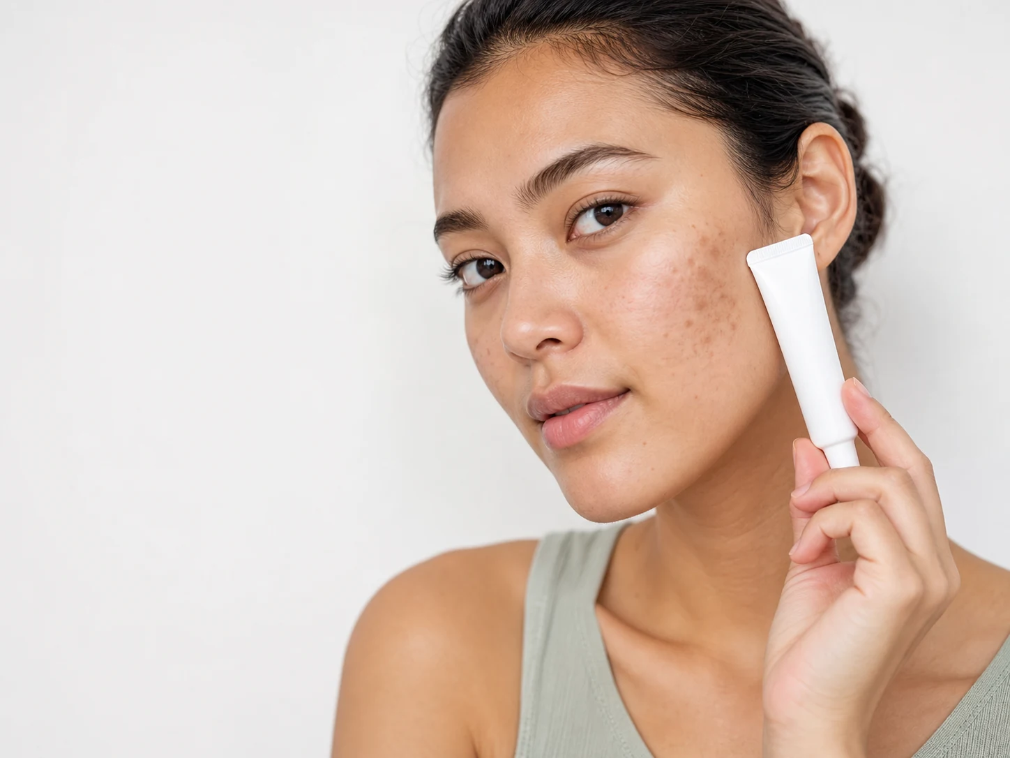 Adapalene product with skin showing improvement in hyperpigmentation