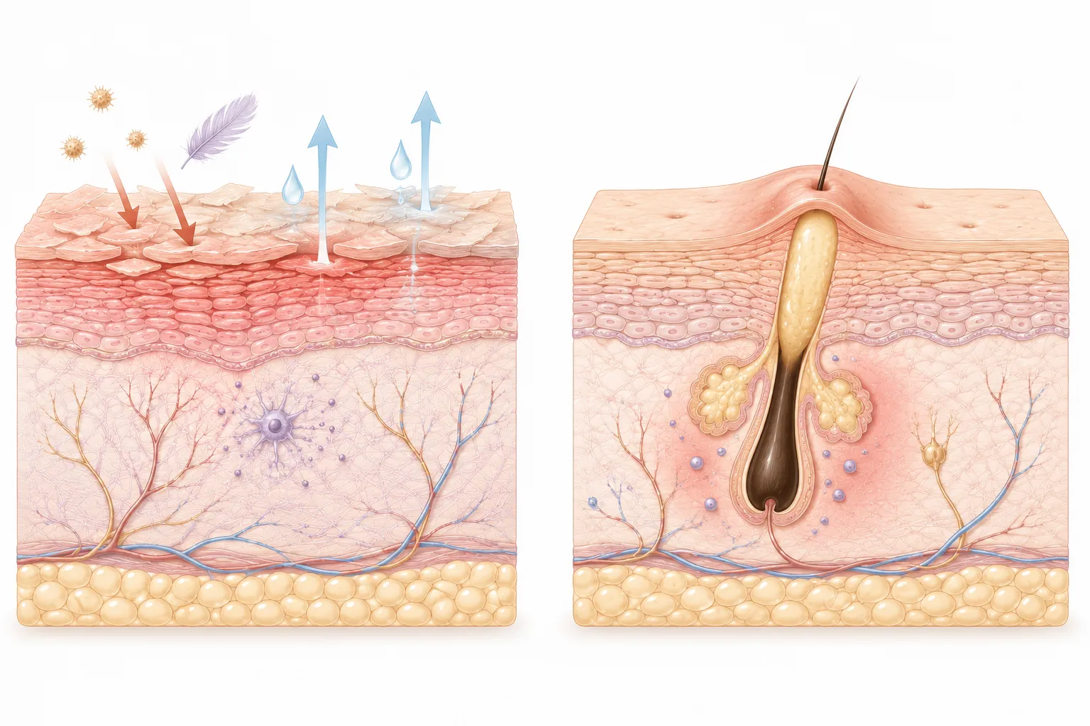 Diagram showing the overlap between sensitive and acne-prone skin