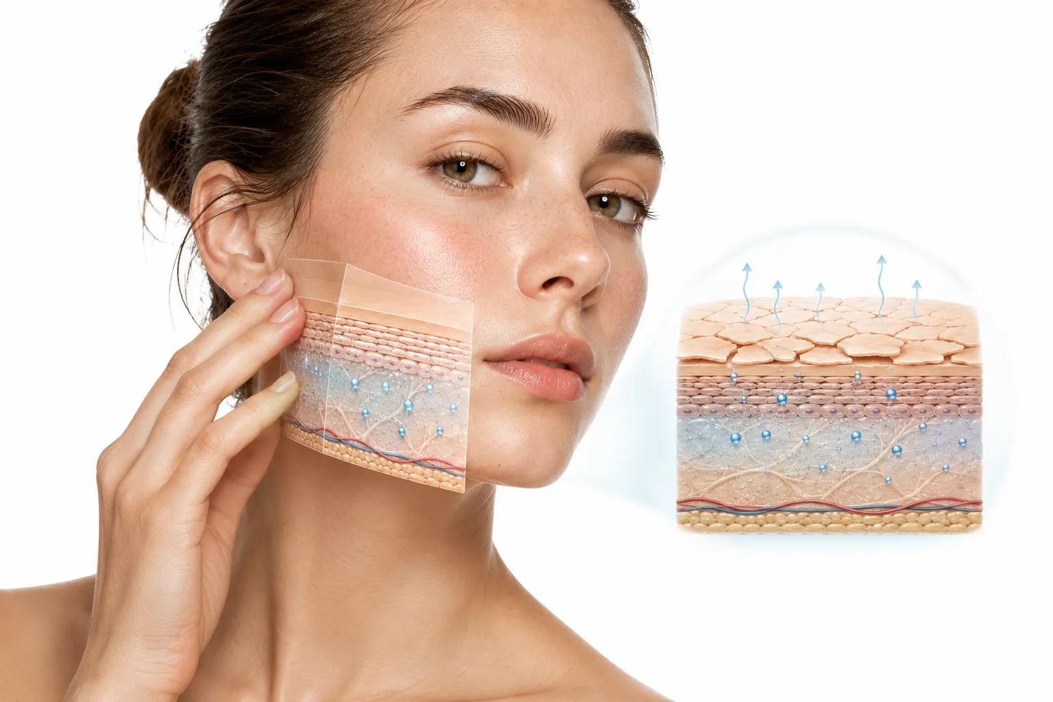 Sensitive, well-hydrated skin with no visible dryness