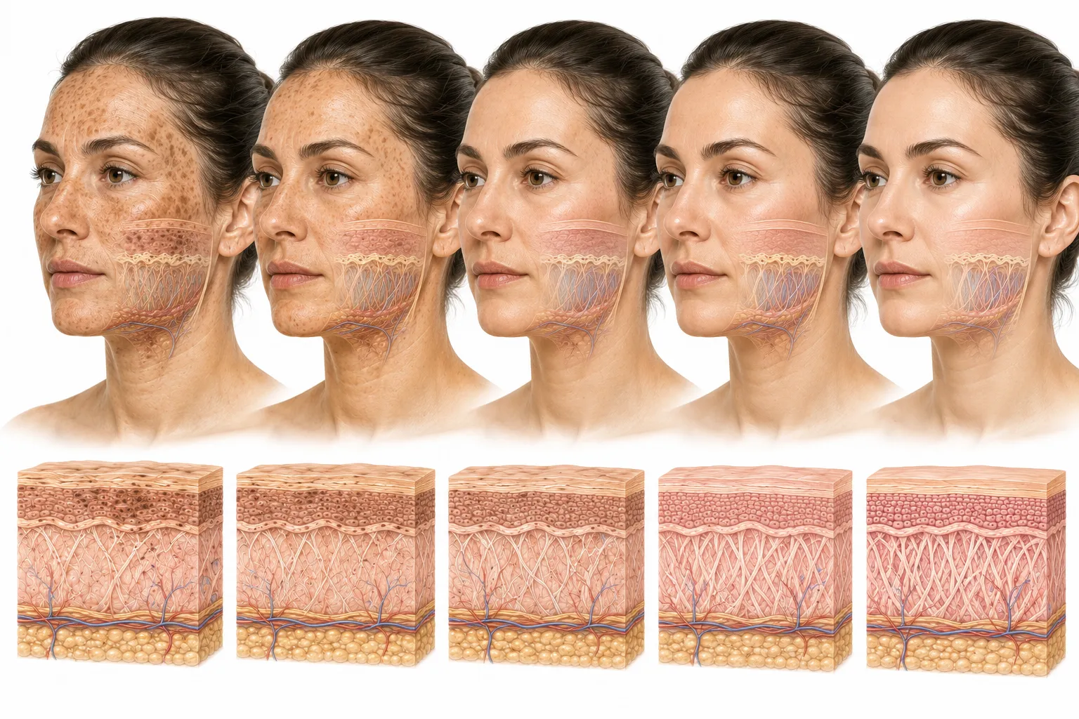 Person examining their skin for signs of sun damage improvement over time