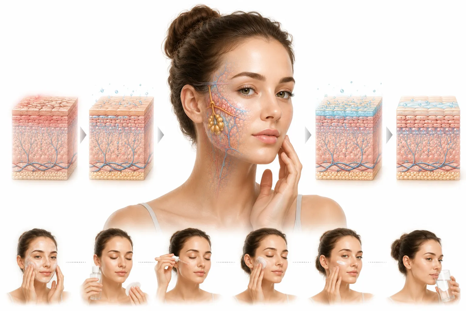 Balanced, healthy skin glowing