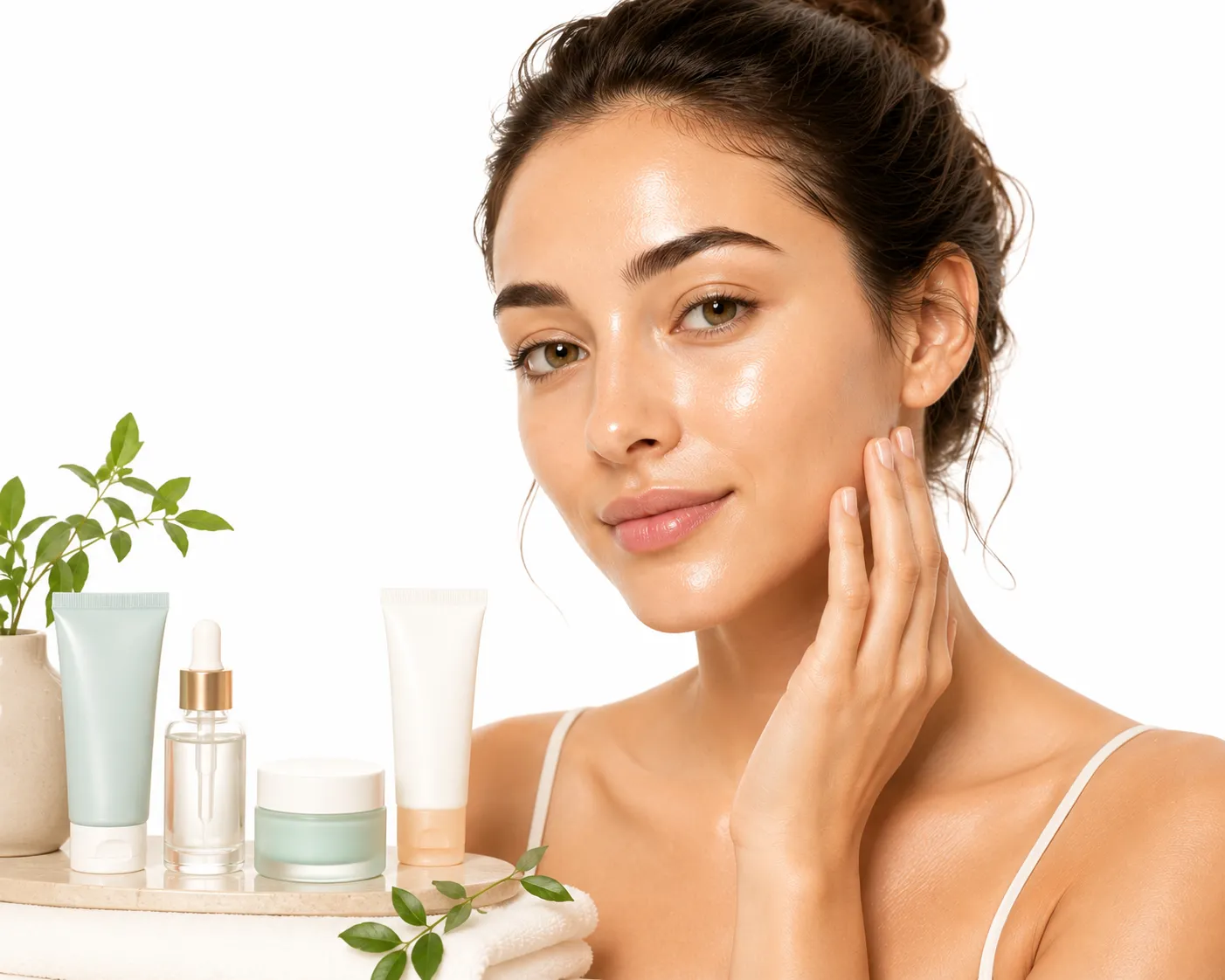 Glowing combination skin with balanced T-zone and cheeks