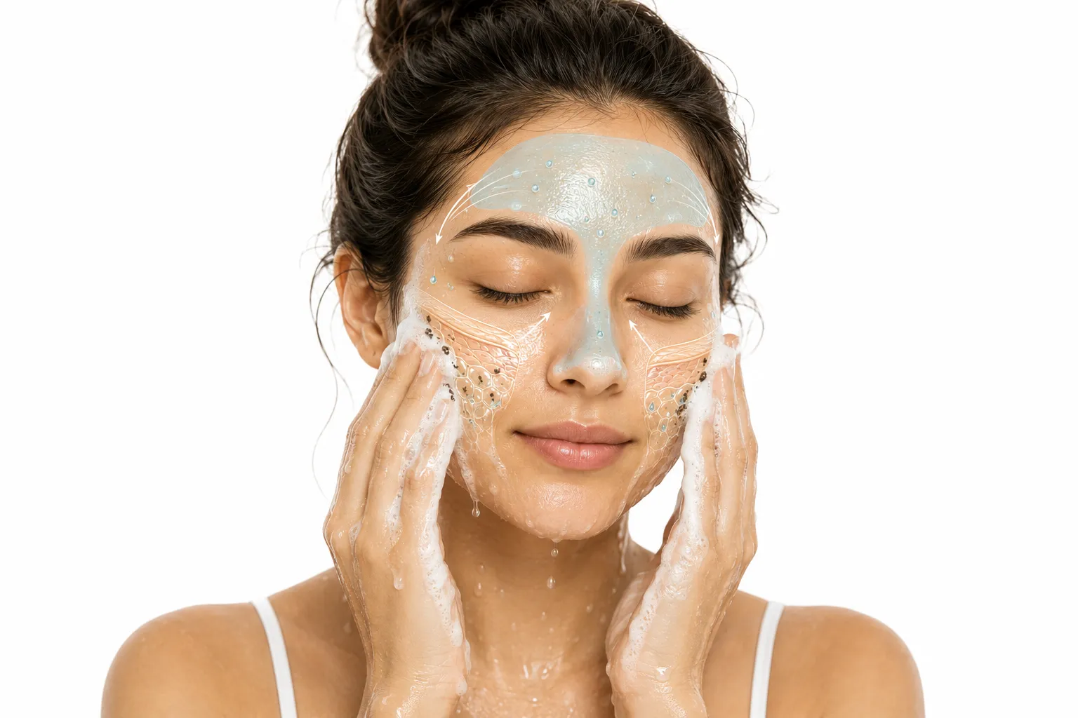 Facial cleansing for combination skin