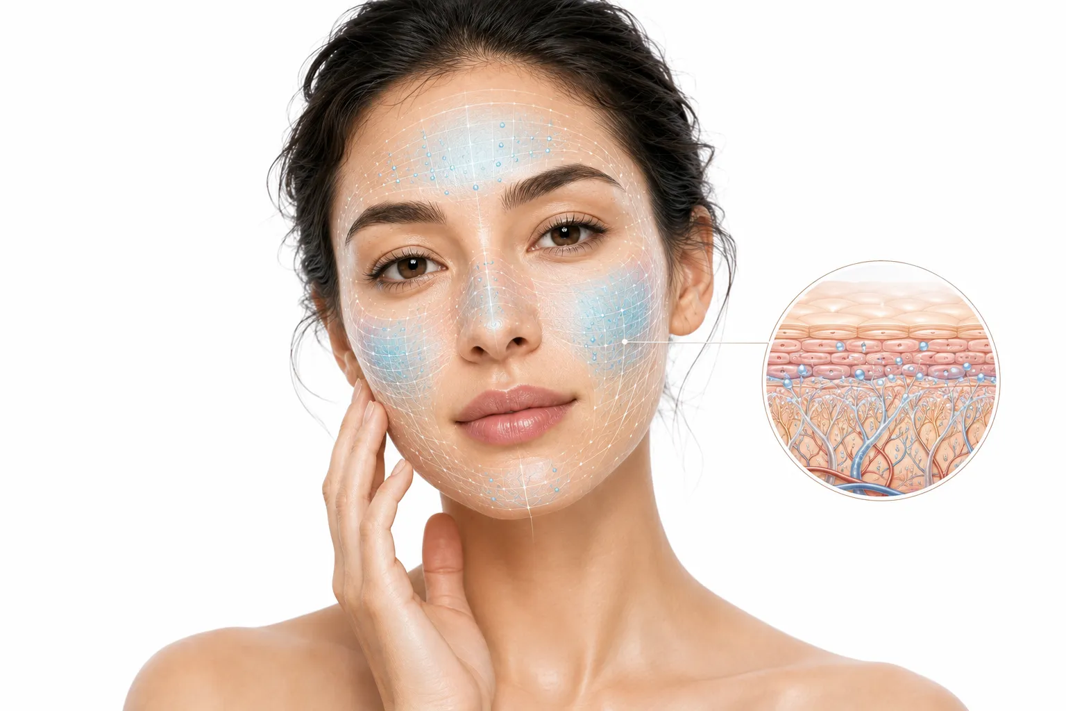 Normal skin and combination skin comparison side by side