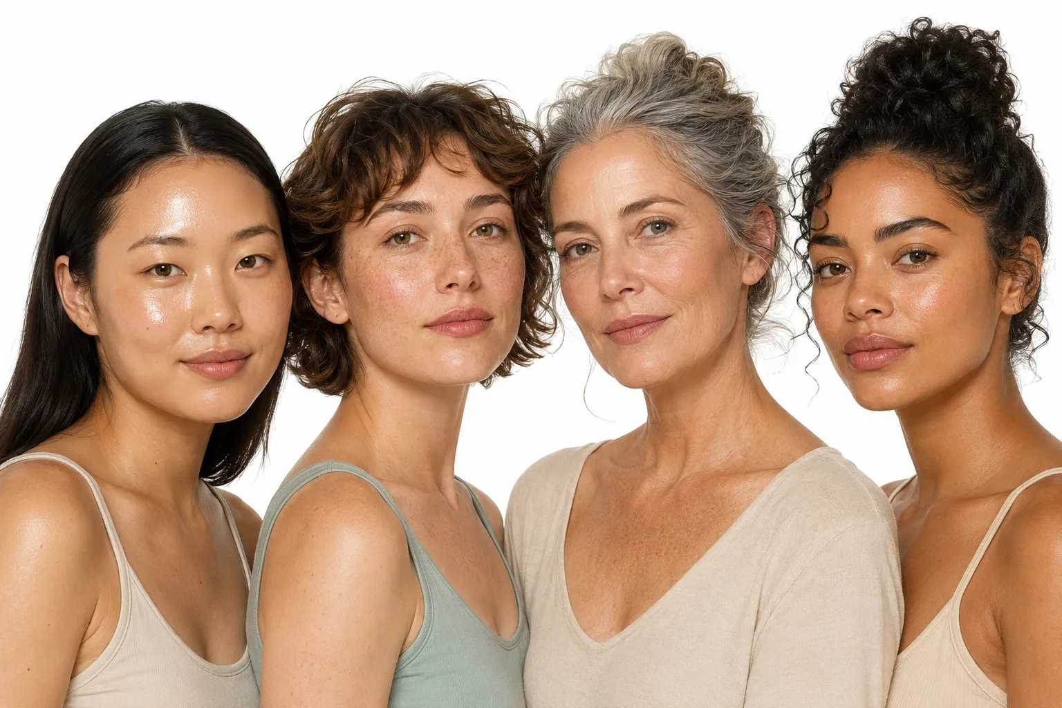 Illustration comparing visible traits of different skin types