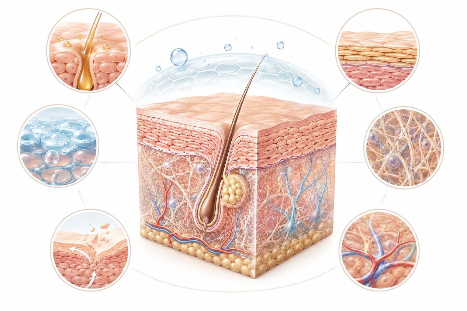 Diagram illustrating the day-to-day experience of having normal skin