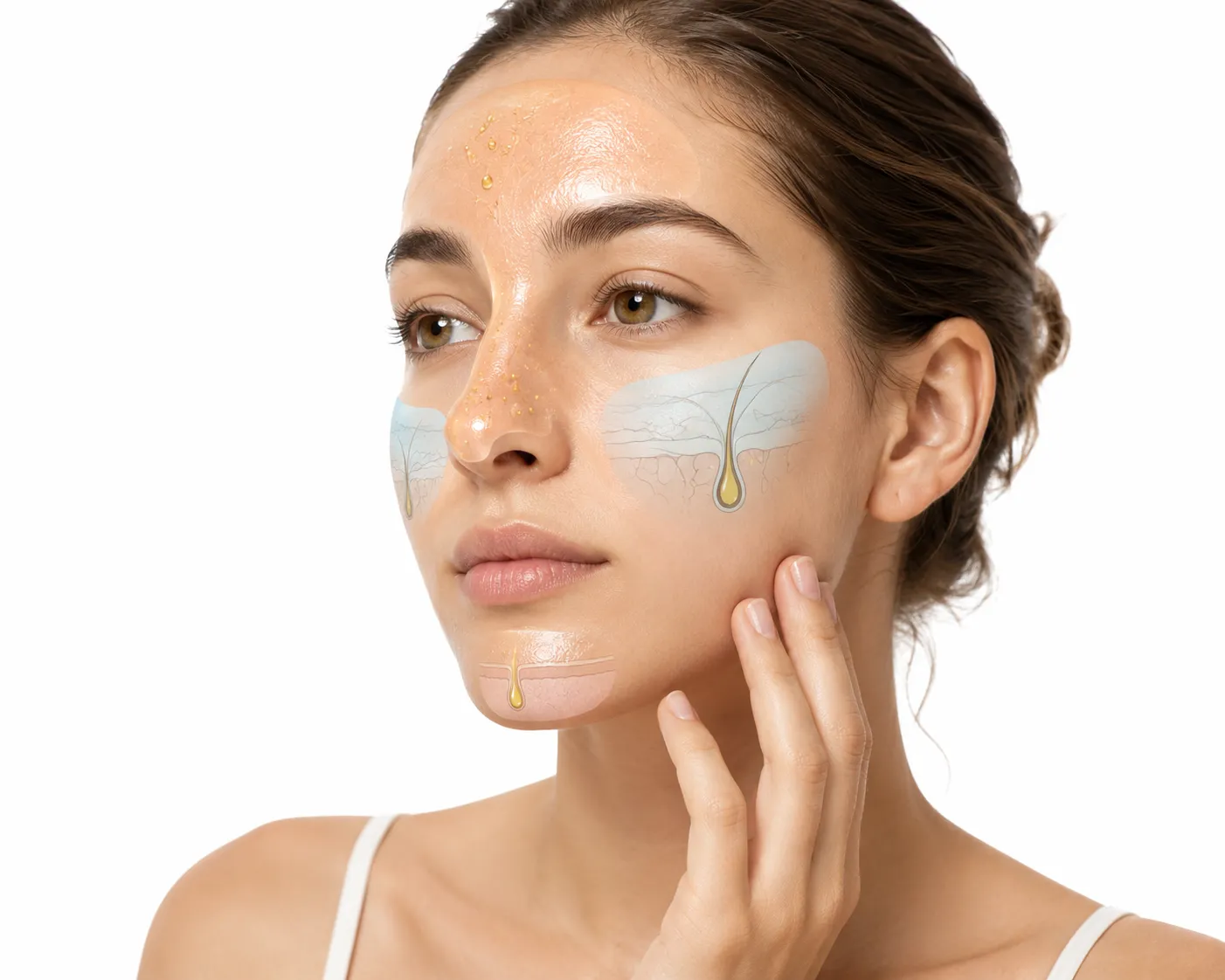 Visual representation of the five skin types with combination highlighted