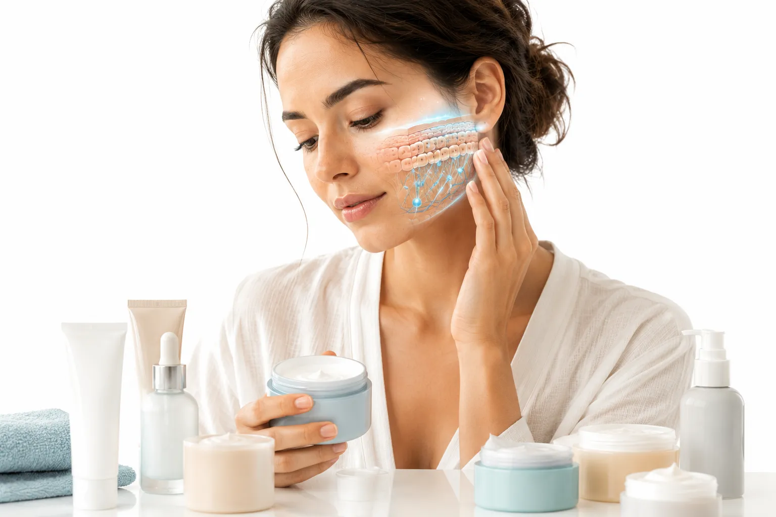 Barrier-repair moisturizer being applied to damaged skin