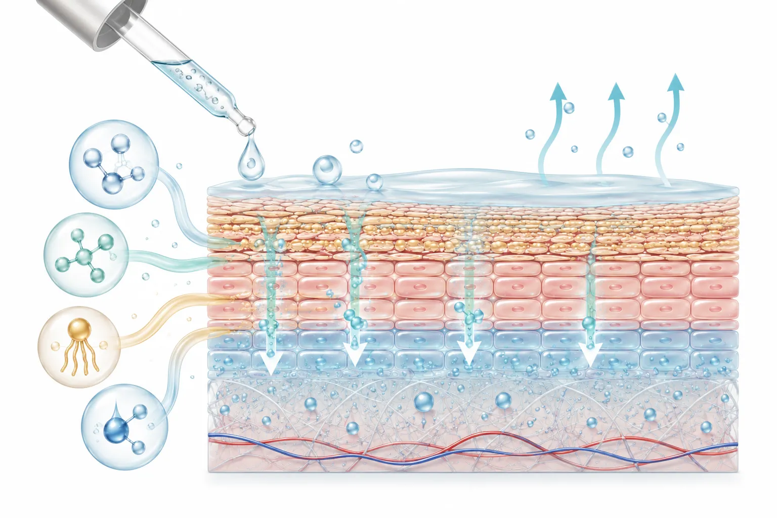 Diagram showing how serums support barrier repair
