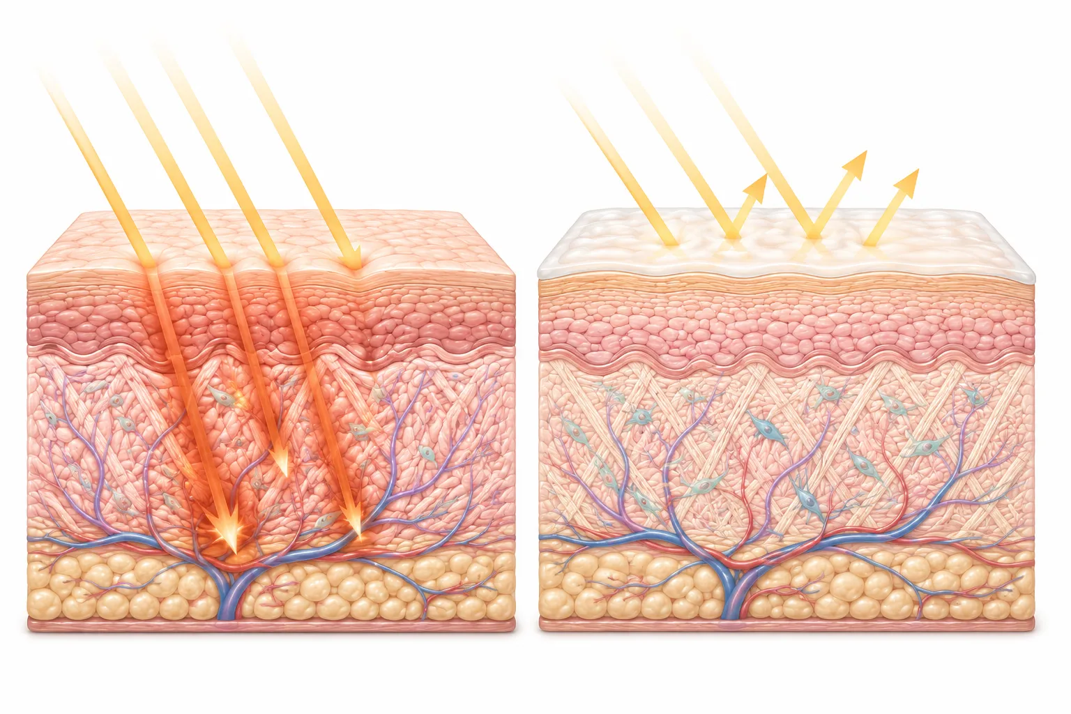 Diagram showing sunscreen textures suitable for normal skin