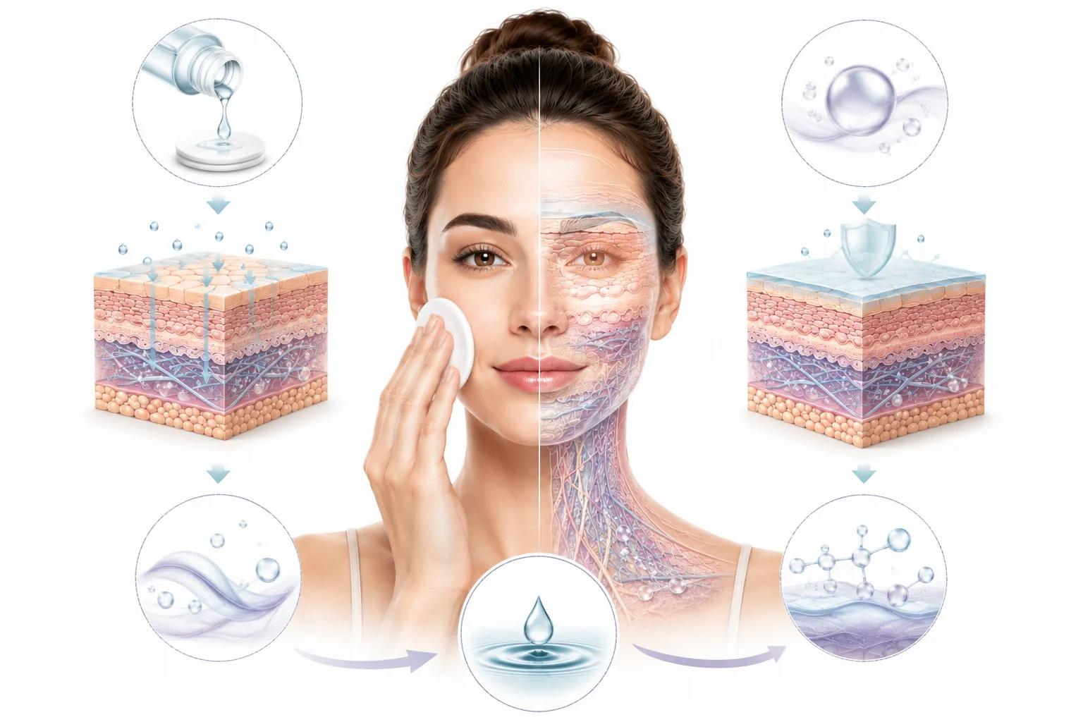 Diagram showing toner options for normal skin