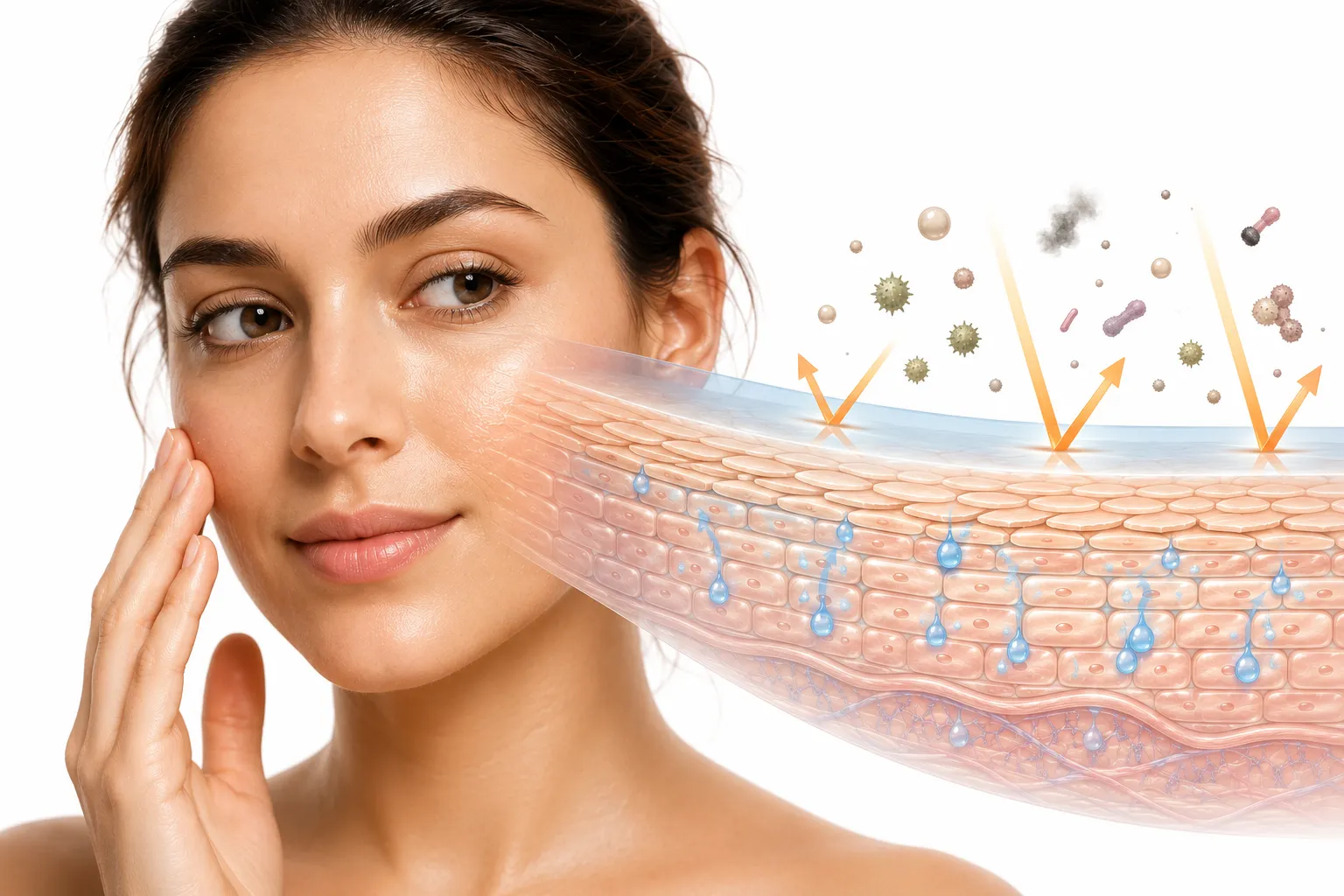 Illustration highlighting the central role of the skin barrier